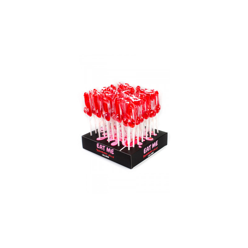 Présentoir de 40 sucettes pénis à la fraise