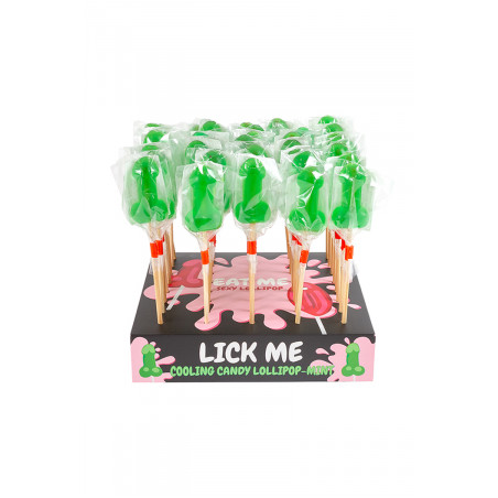 Présentoir de 40 sucettes pénis à la menthe avec effet rafraichissant