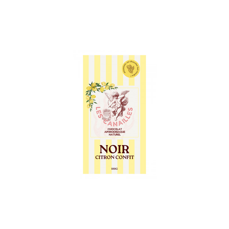 Chocolat noir citron confit - Tablette 100g - Les canailles