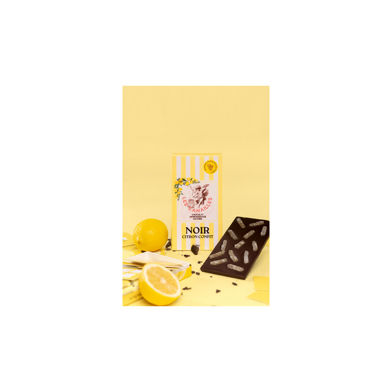 Chocolat noir citron confit - Tablette 100g - Les canailles