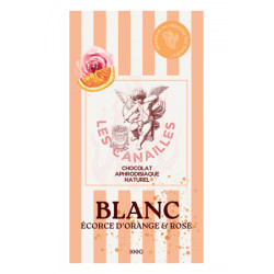 Chocolat blanc écorce d'orange et rose - Tablette 100g - Les canailles