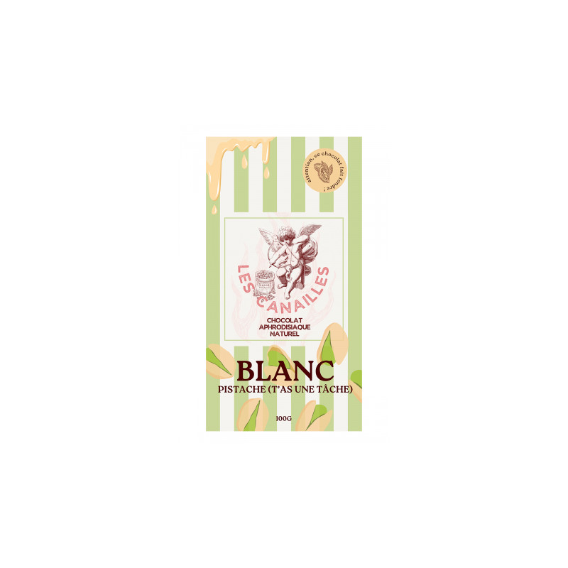 Chocolat blanc pistache - Tablette 100g - Les canailles