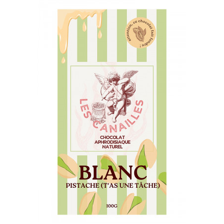 Chocolat blanc pistache - Tablette 100g - Les canailles