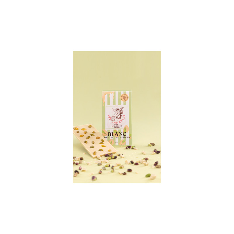 Chocolat blanc pistache - Tablette 100g - Les canailles
