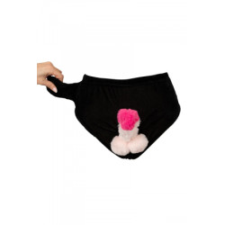 Slip avec pénis en peluche mobile