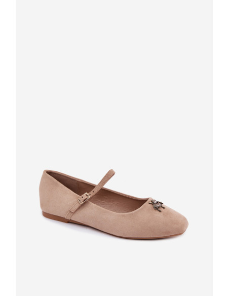 Ballerines Élégantes en Imitation Daim Beiges