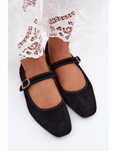 Ballerines Élégantes en Imitation Daim Noires