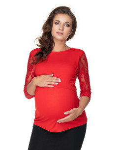 Blouse de grossesse en Dentelle Rouge