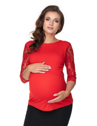 Blouse de grossesse en Dentelle Rouge