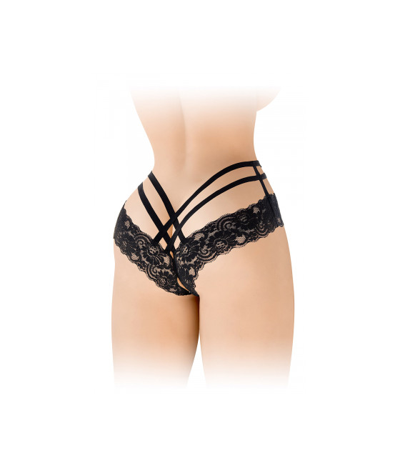 Tanga ouvert Anne - noir