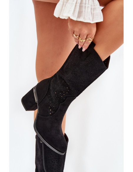 Bottes ajourées Délicates en Simili Cuir