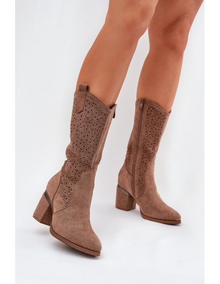 Bottes ajourées Délicates en Simili Cuir