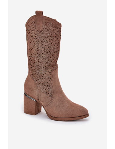Bottes ajourées Délicates en Simili Cuir