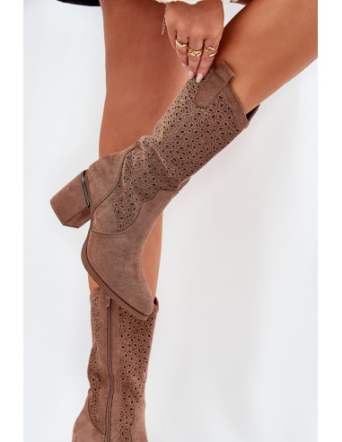 Bottes ajourées Délicates en Simili Cuir