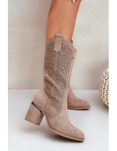 Bottes ajourées Délicates en Simili Cuir