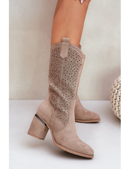 Bottes ajourées Délicates en Simili Cuir