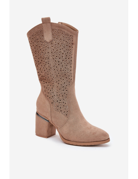 Bottes ajourées Délicates en Simili Cuir
