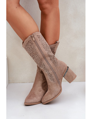 Bottes ajourées Délicates en Simili Cuir