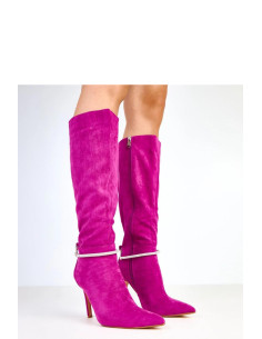 Bottes à talons Élégantes en Cuir Violettes