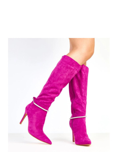 Bottes à talons Élégantes en Cuir Violettes