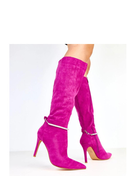 Bottes à talons Élégantes en Cuir Violettes