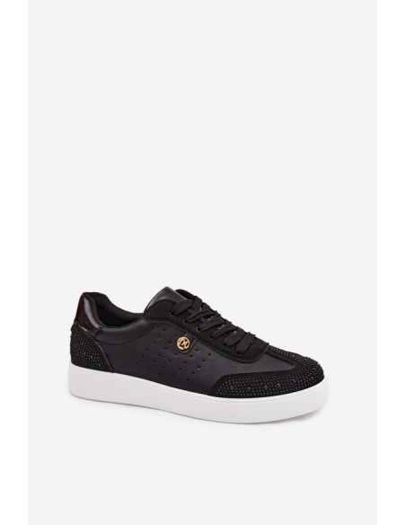 Baskets à plateforme Élégantes en Simili Cuir Noires
