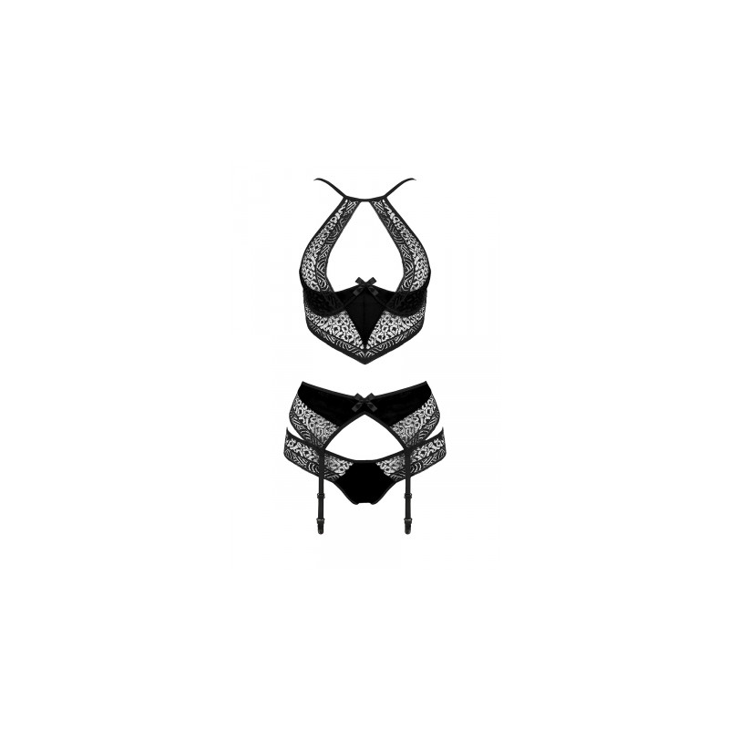 Ensemble à jarretelles Scarlet noir - Passion