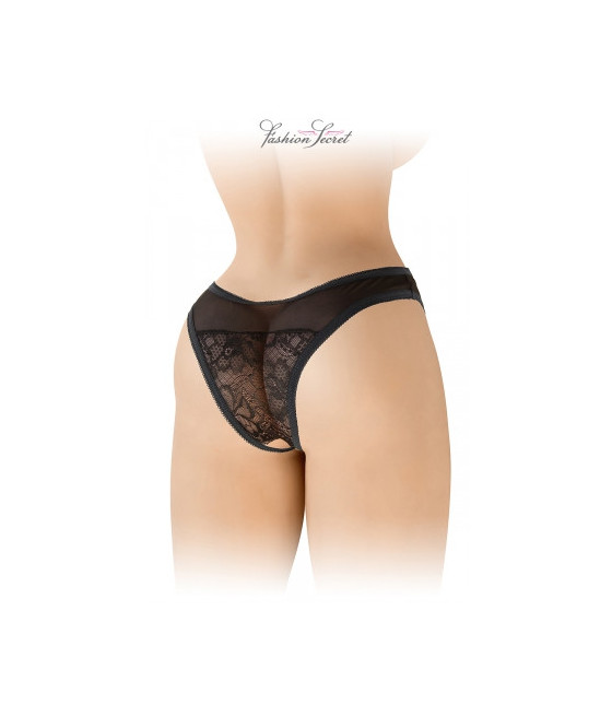 Tanga noir ouvert Ava - Fashion Secret