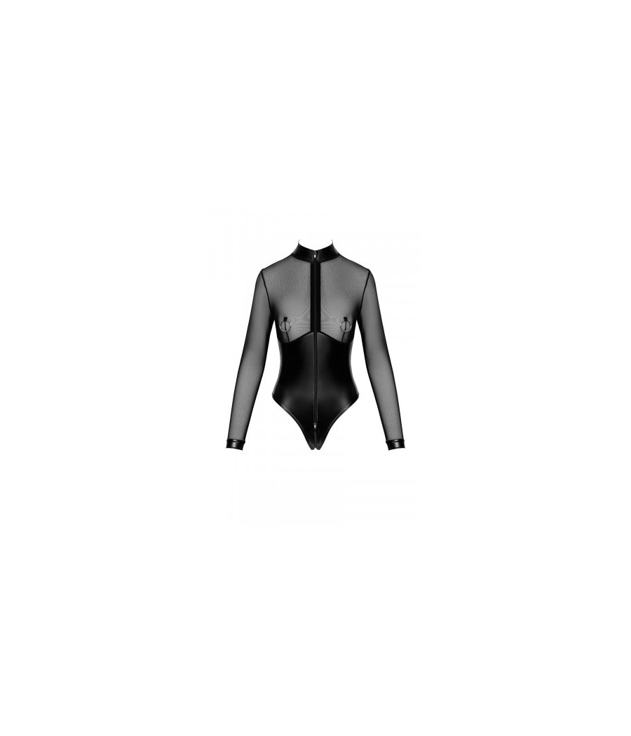 Body Edge zippé avec anneaux F321 wetlook et tulle