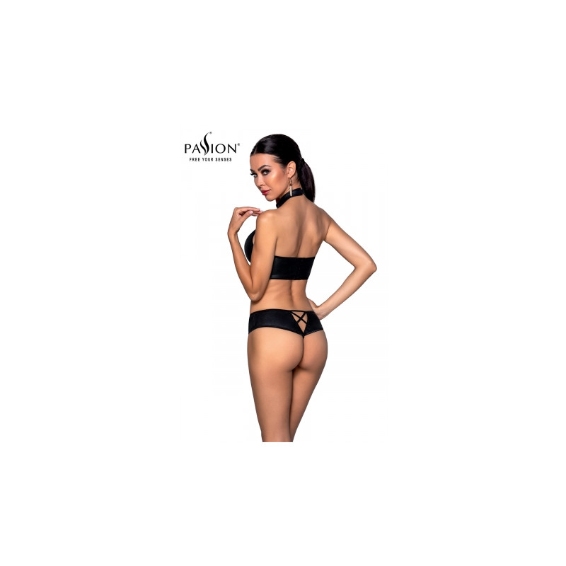 Bustier et string faux cuir Nancy - Passion