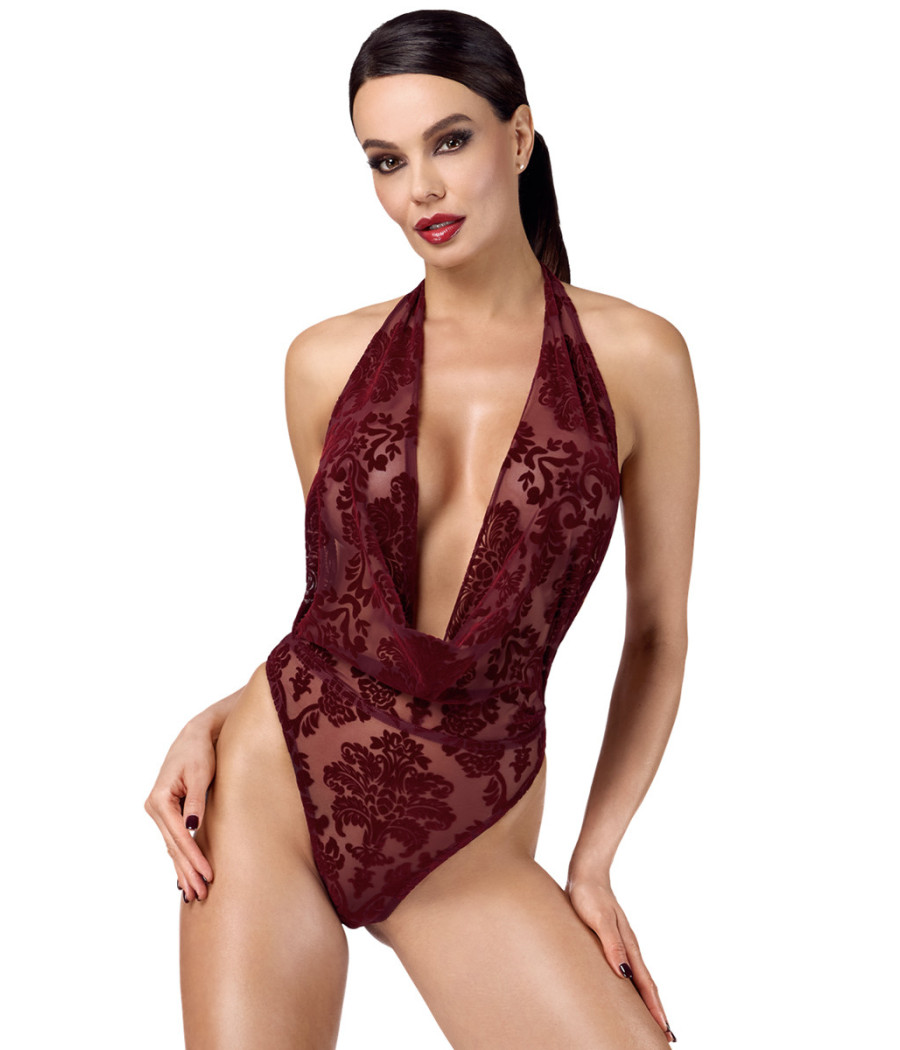 Body en tulle floqué Kink Royal F386 - Noir Handmade Body en tulle floqué Kink Royal F386 - Noir Handmade