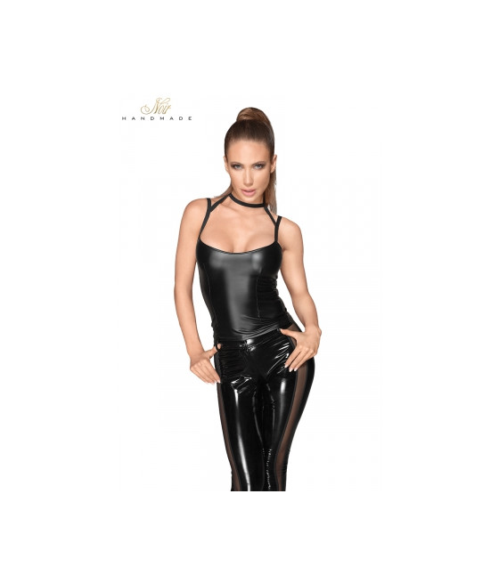 Top wetlook à bretelles F203