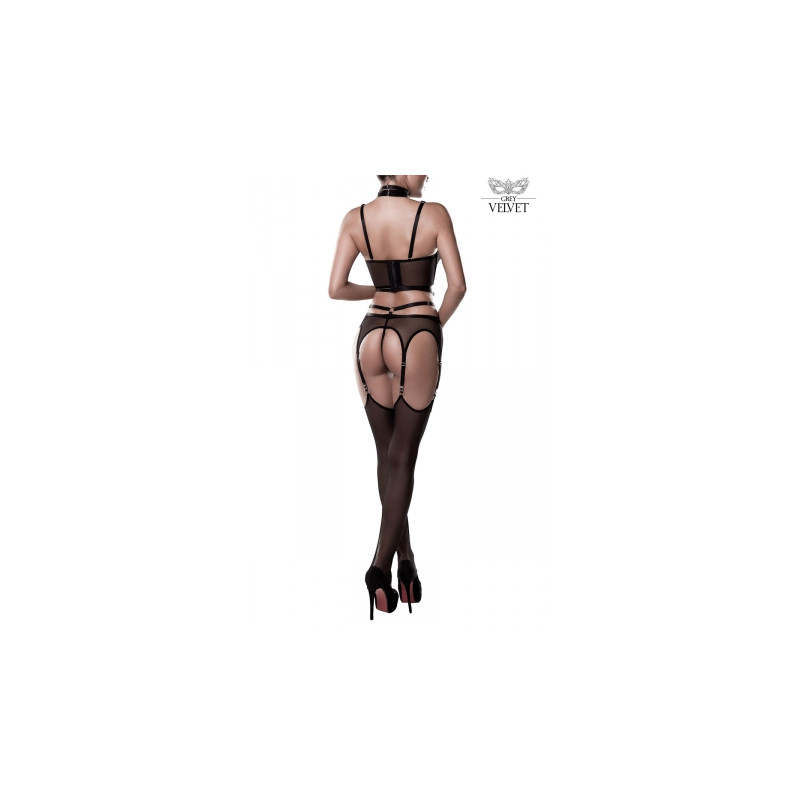 Set sexy fetish harnais et voile - Grey Velvet