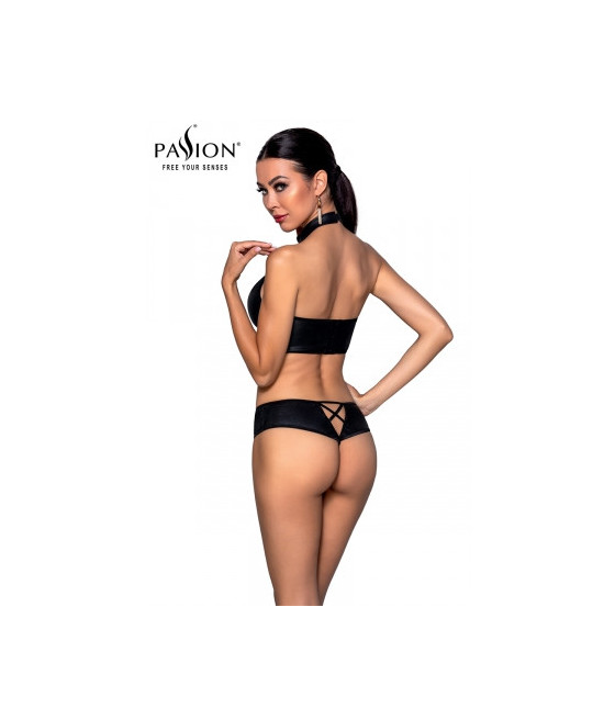 Bustier et string faux cuir Nancy - Passion