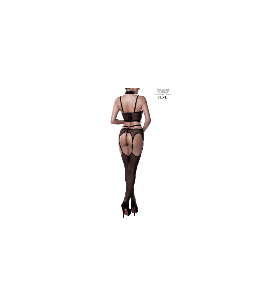 Set sexy fetish harnais et voile - Grey Velvet