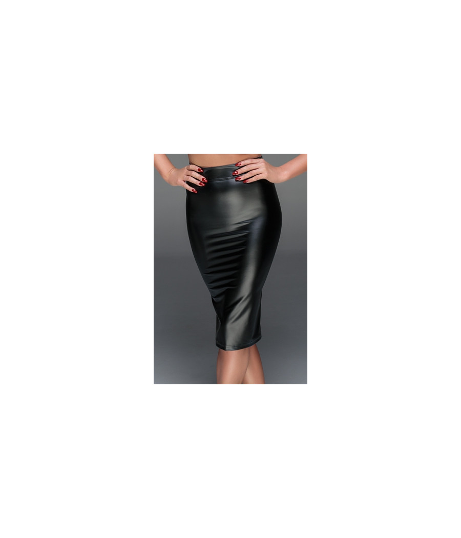 Jupe crayon wet look F152
