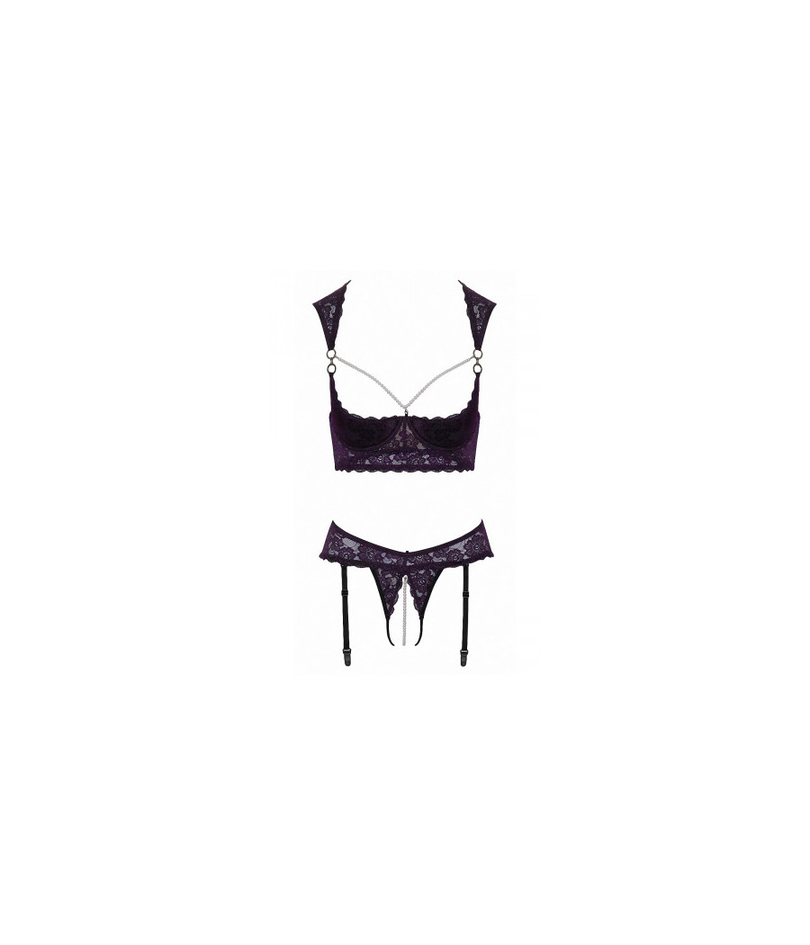 Ensemble lingerie ouverte violet - Cotelli Lingerie