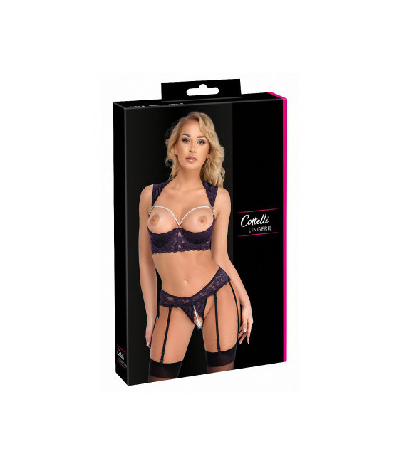 Ensemble lingerie ouverte violet - Cotelli Lingerie