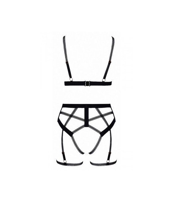 Set lingerie BDSM harnais noir - Cotelli Lingerie Set lingerie BDSM harnais noir - Cotelli Lingerie