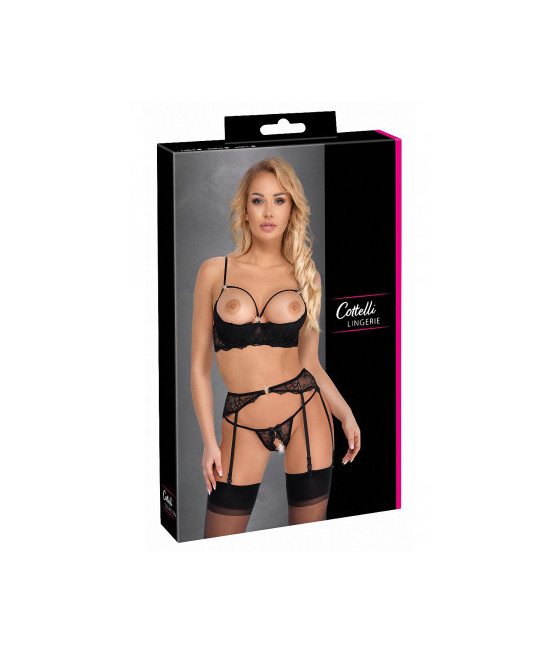 Ensemble lingerie ouverte noir - Cotelli Lingerie