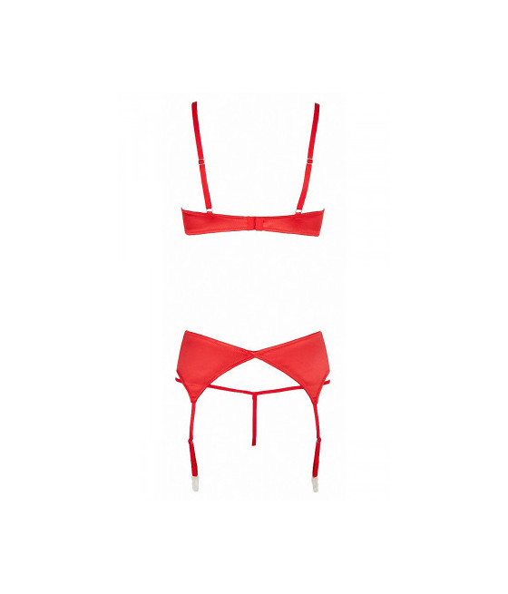 Ensemble lingerie 3 pièces ouvert rouge - Cottelli Lingerie