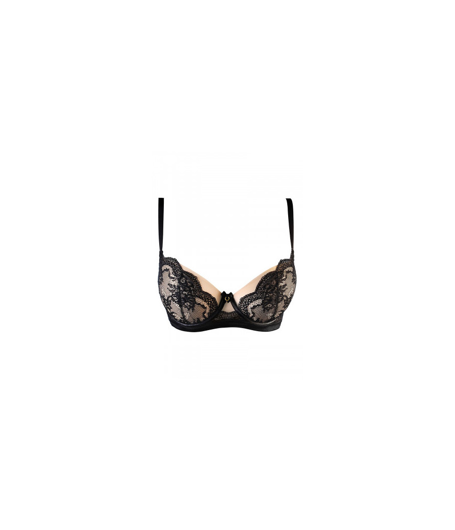 Soutien-gorge tulle et dentelle noir V-10711 - Axami