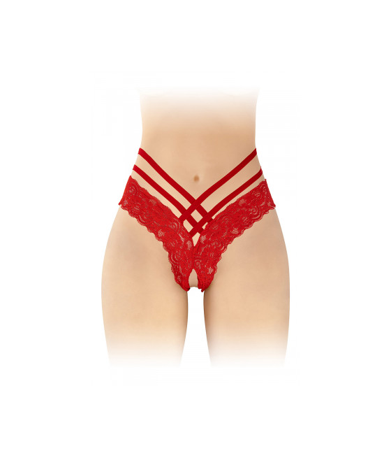Tanga ouvert Anne - rouge