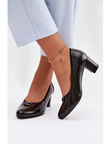 Escarpins talon large Élégantes en Cuir Écologique