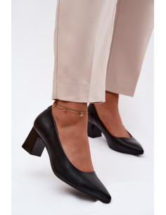 Escarpins talon large Élégantes en Cuir