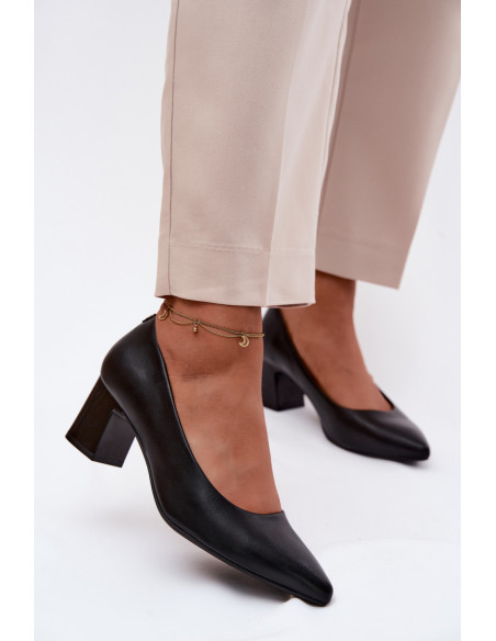 Escarpins talon large Élégantes en Cuir