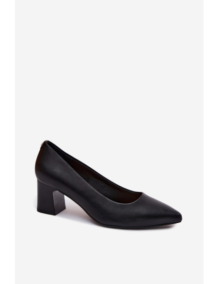 Escarpins talon large Élégantes en Cuir