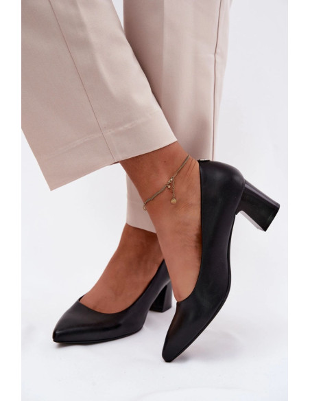 Escarpins talon large Élégantes en Cuir