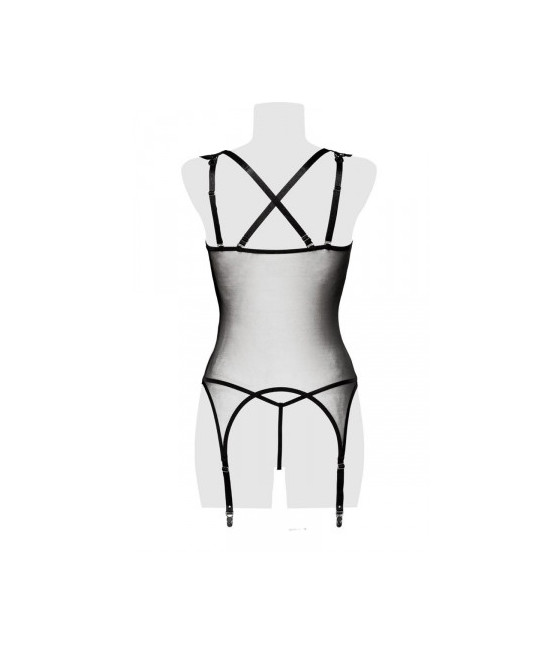 Guépière tulle avec décolleté dentelle - Grey Velvet