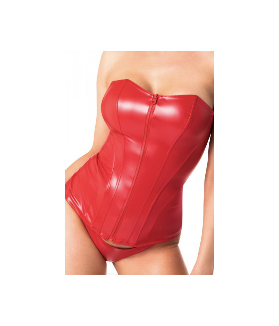 Corset rouge Mysteria F355 wetlook